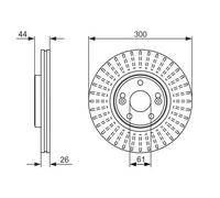 2x Disco freno ventilato 0 986 479 668 BOSCH per RENAULT