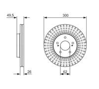 2x Disco freno ventilato 0 986 479 787 BOSCH per SUZUKI KIZASHI