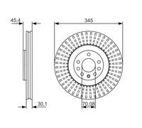 2x Disco freno ventilato 0 986 479 A24 BOSCH per CADILLAC SAAB OPEL