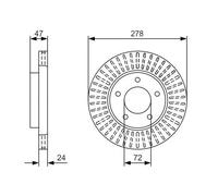 2x Disco freno ventilato 0 986 479 A52 BOSCH per FORD MAVERICK