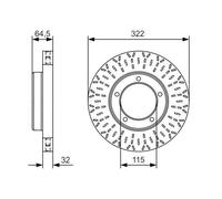 2x Disco freno ventilato 0 986 479 A64 BOSCH