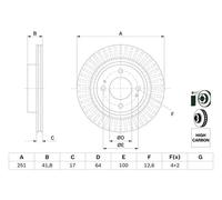 BOSCH 0 986 479 F14 Disco freno