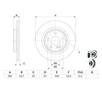Disco freno BOSCH 0 986 479 F75 posteriore, ventilato, 1 Pezzo