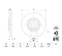Disco freno BOSCH 0 986 479 G33 anteriore, ventilato, altamente carbonizzato, 1 Pezzo