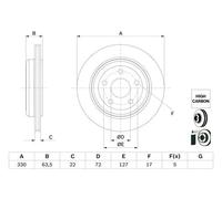 Disco freno BOSCH 0 986 479 G84 posteriore, ventilato, altamente carbonizzato, 1 Pezzo