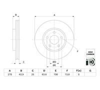 Bosch Disco freno 0 986 479 H66 ventilato per Ford Puma - 2 pezzi