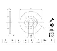 BOSCH 0 986 479 H71 Disco freno