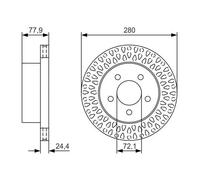 Disco freno BOSCH 0 986 479 U00 anteriore, ventilato, 1 Pezzo