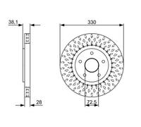 2x Disco freno ventilato 0 986 479 V85 BOSCH per FIAT LANCIA