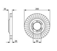 2x Disco freno ventilato 0 986 479 V88 BOSCH