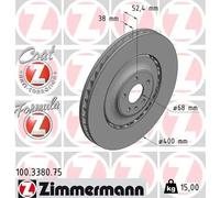 2x Disco freno ventilato 100.3380.75 ZIMMERMANN per AUDI A7 Sportback A6 C7