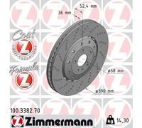 2x Disco freno ventilato 100.3382.70 ZIMMERMANN per AUDI A6 C7 Avant