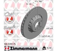 ZIMMERMANN Disco freno 100.3391.75 ventilato Ø349 mm per Audi A6 Allroad