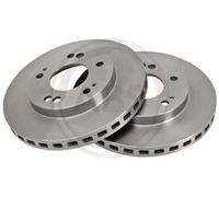 2x Disco freno ventilato 16501 A.B.S. per MITSUBISHI ECLIPSE I