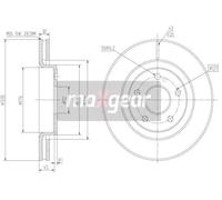 2x Originale MAXGEAR Disco Freno 19-2323 per Jeep
