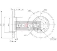 2x Disco freno ventilato 19-2334 MAXGEAR per OPEL CHEVROLET