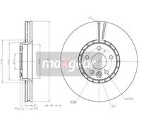 MaXgear Disco freno anteriore 19-2336 per Volvo XC60 Ø328 mm ventilato verniciato