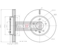 2x Disco freno ventilato 19-2369 MAXGEAR per OPEL CHEVROLET