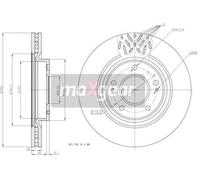 2x Disco freno ventilato 19-2393 MAXGEAR per MITSUBISHI GRANDIS