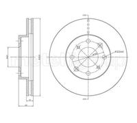 2x Disco freno ventilato 23-0343 METELLI per HONDA CIVIC V Hatchback