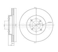 2x Disco freno ventilato 23-0344C METELLI per HONDA ROVER MG LOTUS