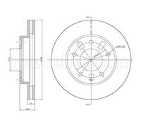 2x Disco freno ventilato 23-0347 METELLI per MAZDA FORD USA