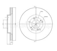 METELLI 2x Disco Freni Anteriore Ø282 MM Ventilato per Honda Cr-V Rd 2.0 16V
