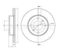 2x Disco freno ventilato 23-0505C METELLI per PROTON MITSUBISHI