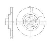2x Disco freno ventilato 23-0576C METELLI per HONDA CIVIC VII Hatchback