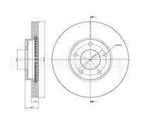 METELLI 2X Disco Freno Ø278Mm Anteriore Ventilato Per Mazda 3 1.6 1.4 5 23-0729C