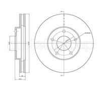 Metelli Disco freno 23-0764C ventilato Ø280 mm anteriore per Nissan Almera/Tino/X-Trail I - 2 pezzi