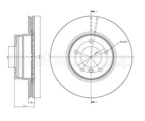2x Disco freno ventilato 23-0809C METELLI per BMW 5 5 Touring