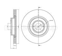 METELLI COPPIA DISCHI FRENO ANTERIORI TOYOTA AVENSIS 2.0 2003-2008 COD. 23-0854C