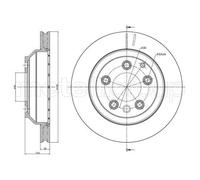 2x Disco freno ventilato 23-0883C METELLI per PORSCHE VW AUDI