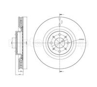 2x Disco freno ventilato 23-0915C METELLI per LANCIA DELTA III