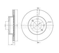 2x Disco freno ventilato 23-0926C METELLI per KIA HYUNDAI