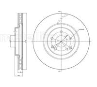 METELLI 2x Disco Freni Anteriore Ø330 MM Ventilato per Cabriolet