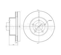 2x Disco freno ventilato 23-1051C METELLI per JEEP CHEROKEE GRAND CHEROKEE I