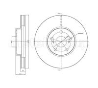 2x Disco freno ventilato 23-1057C METELLI per TOYOTA CELICA Coupé