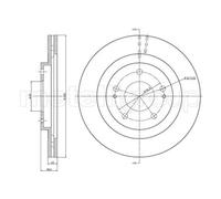 2x Disco freno ventilato 23-1099 METELLI per MITSUBISHI PAJERO PININ I