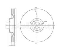 2x Disco freno ventilato 23-1102C METELLI per VW AUDI