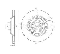 Metelli Disco freno 23-1121C ventilato per Audi VW assale posteriore 2 pezzi