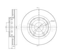 2x Disco freno ventilato 23-1123C METELLI per AUDI A8 D2