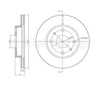 2x Disco freno ventilato 23-1138C METELLI per DAIHATSU SUBARU