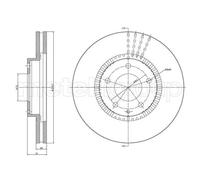 2x Disco freno ventilato 23-1163C METELLI per MAZDA MPV II