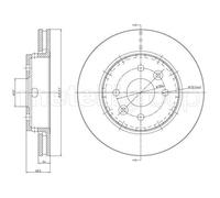 2x Disco freno ventilato 23-1164C METELLI per KIA SHUMA II Tre volumi SHUMA II