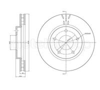 METELLI 2X Disco Freno Anteriore Ø276Mm Ventilato Per Mitsubishi Lancer VIII