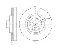 2x Disco freno ventilato 23-1324C METELLI per HONDA ACCORD VIII