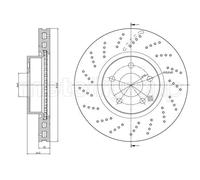 2x Disco freno ventilato 23-1459FC METELLI per MERCEDES-BENZ
