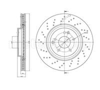 2x Disco freno ventilato 23-1460FC METELLI per MERCEDES-BENZ CLASSE C SLK CLK